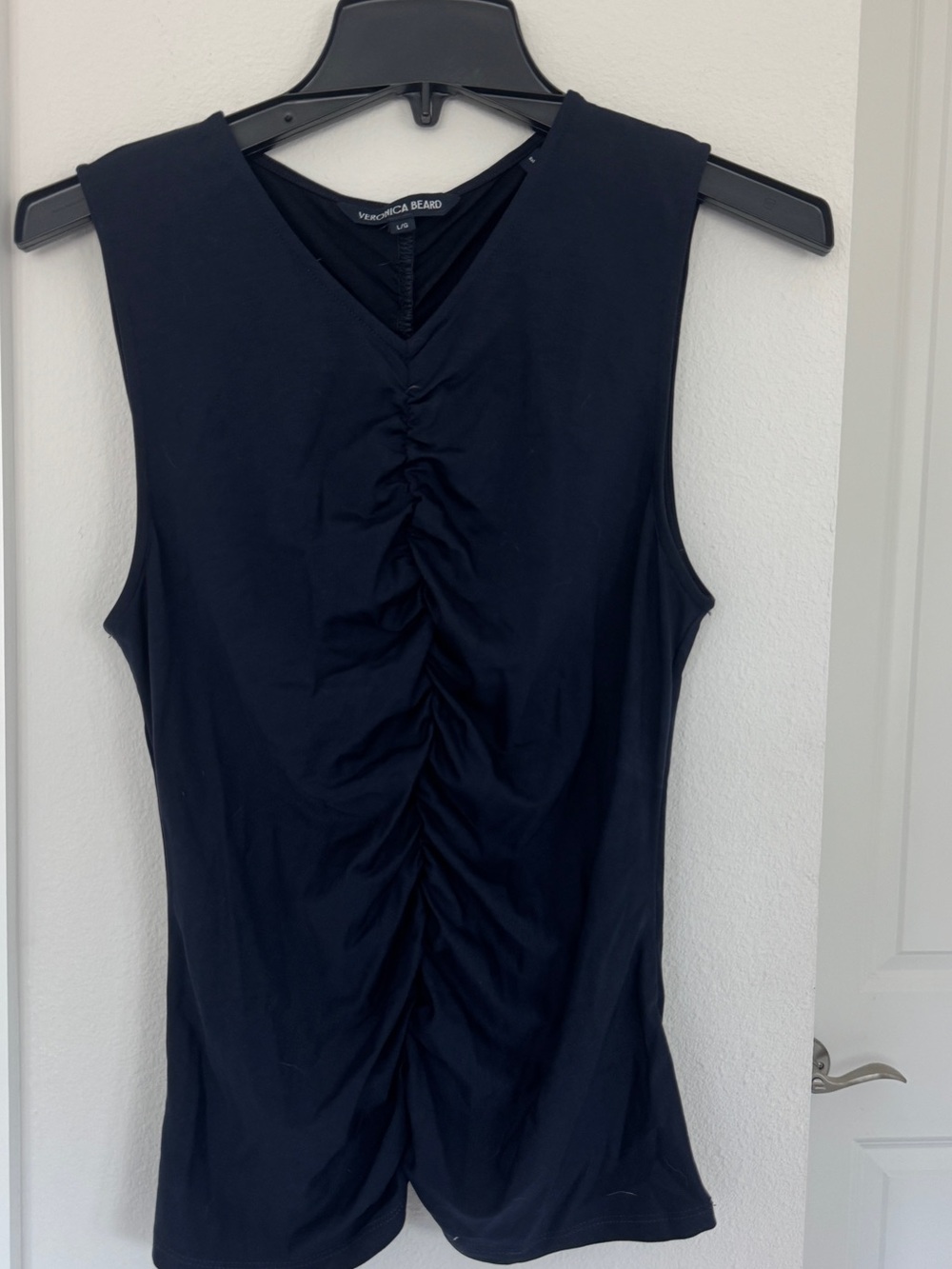 Veronica Beard Sleeveless Ruched Front Top